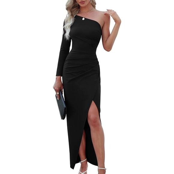 Sarin Mathews Dresses & Skirts - SARIN MATHEWS Women's One Shoulder Long Sleeve Cocktail Dress
